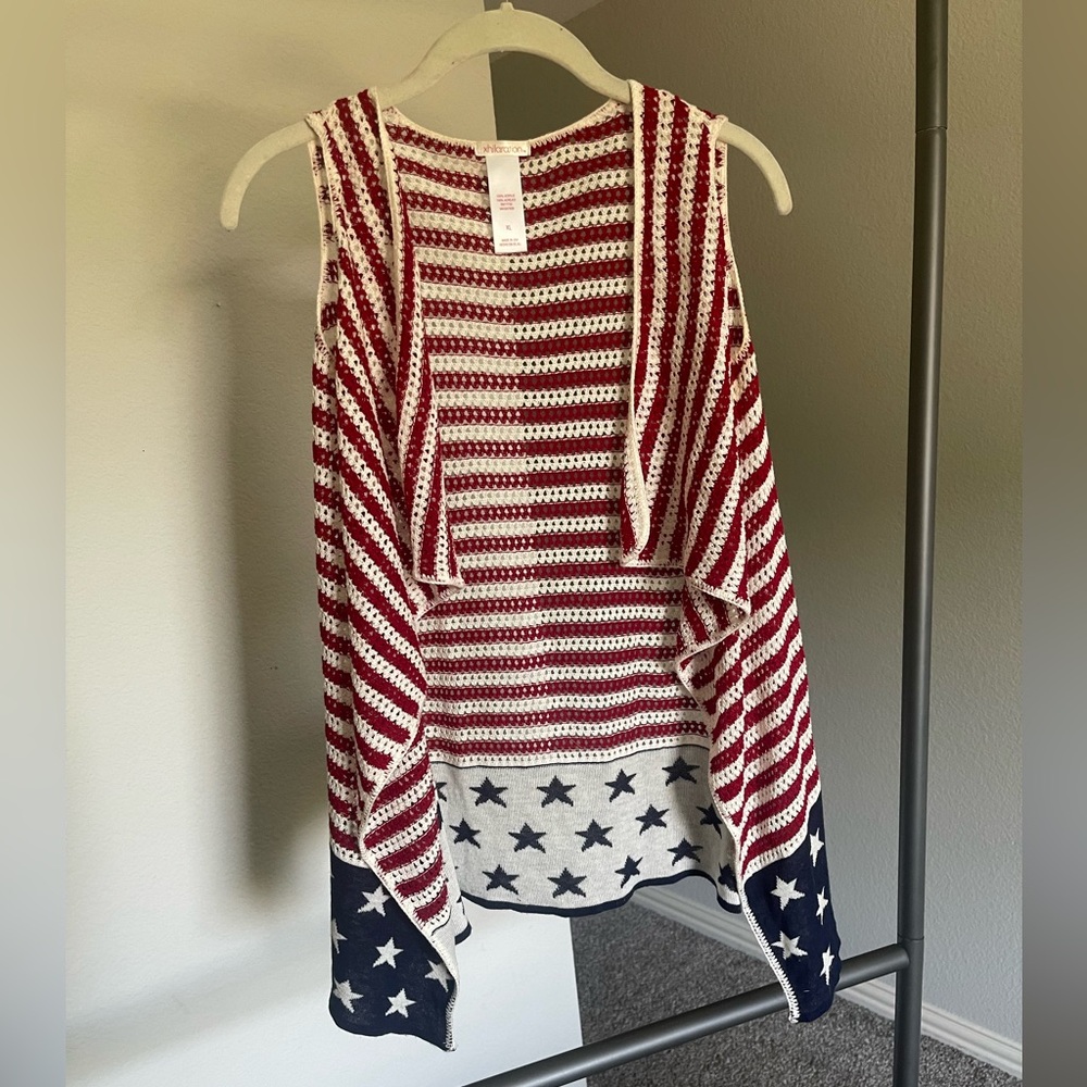 Youth XL USA flag sleeveless cover-up